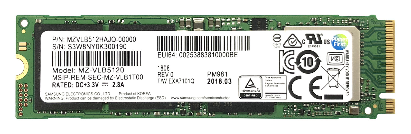 Samsung ssd best sale pm981