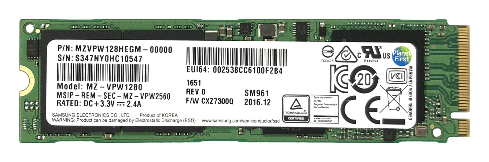 SM961 NVMe SAMSUNG 512G SSD