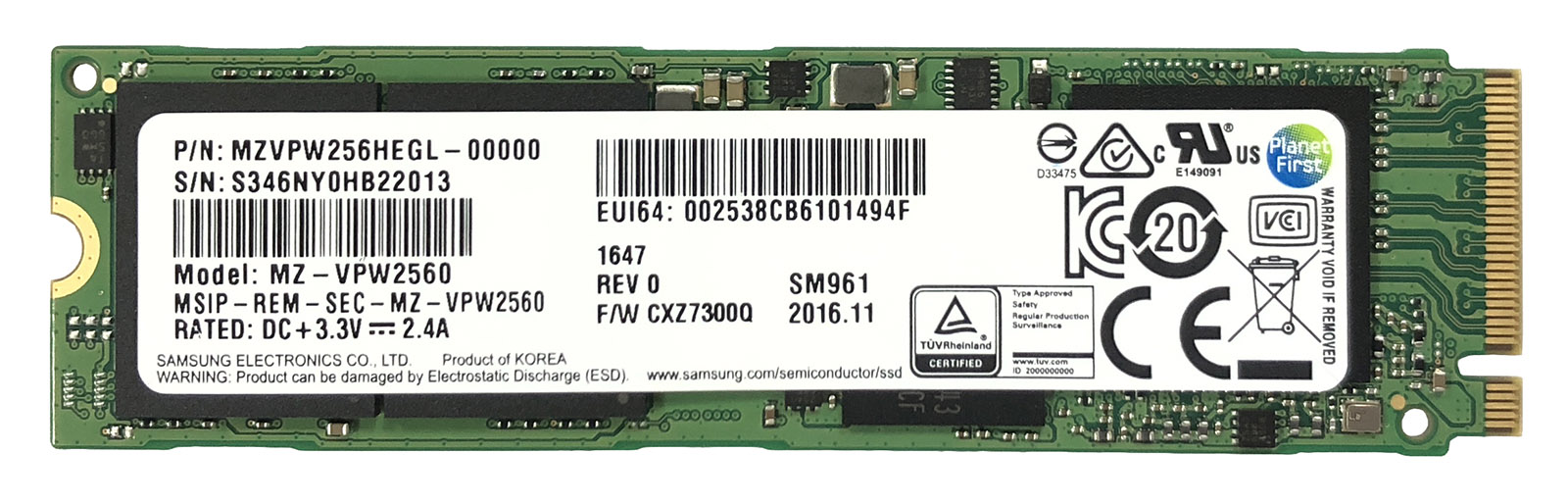 SM961 NVMe SAMSUNG 512G SSD