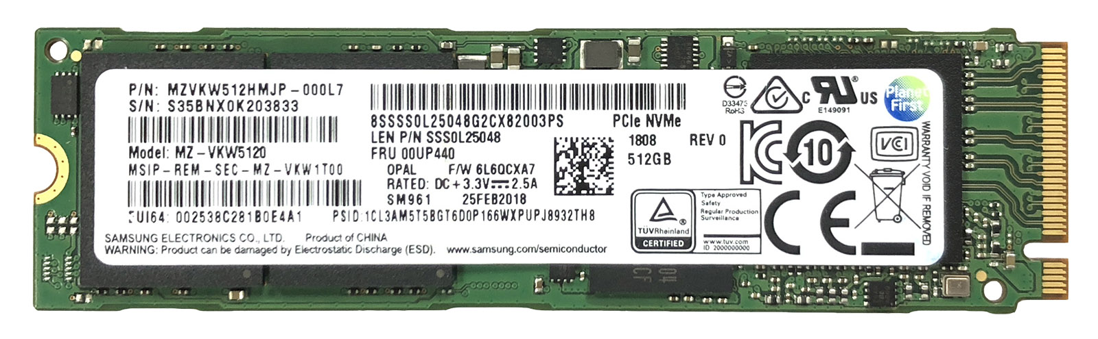 SM961 NVMe SAMSUNG 512G SSD