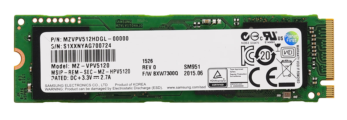 Samsung SM951 Series M.2 PCIe Gen3 SSD